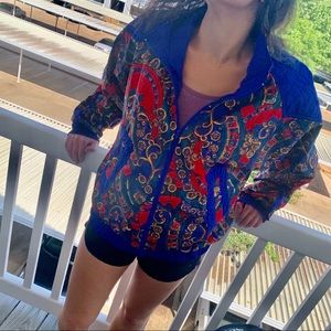 Vintage 90s blue Sports Accent Windbreaker jacket